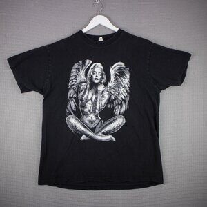 Marilyn Monroe Angel Wings Tattoo Tee Mens XL